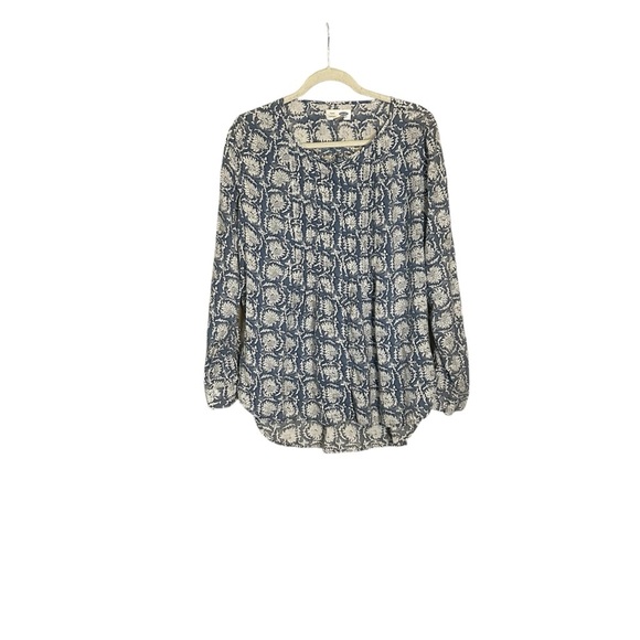 Old Navy Women's Blue and White Patterned Tunic Top Size M - Picture 2 of 5